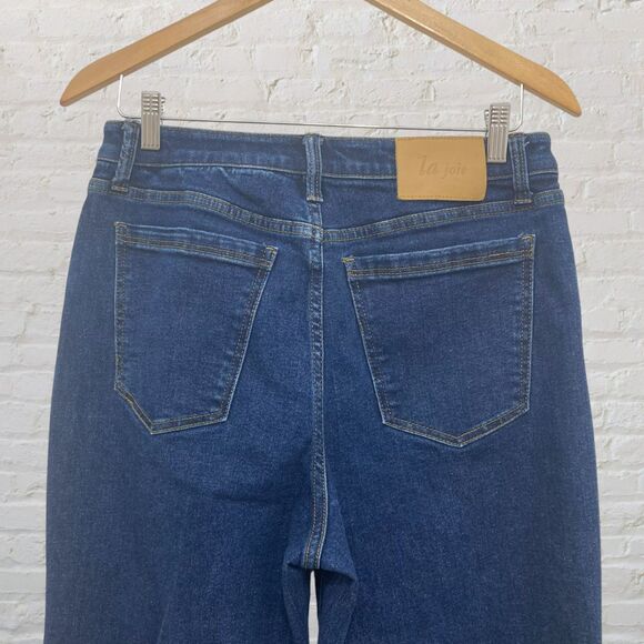 La Joie Jeans Size 10 Flare Raw Hem High Rise Medium Wash Denim - Picture 5 of 14